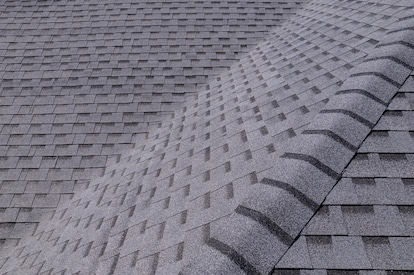 Shingles texture - close up view of asphalt roofing shingles